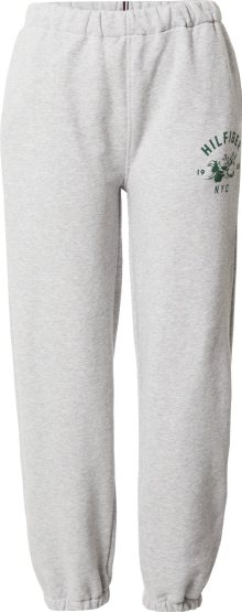 Sportovní kalhoty Tommy Hilfiger šedý melír / zelená
