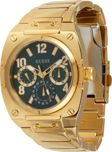 Analogové hodinky Guess zlatá / tmavě zelená