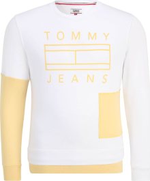 Mikina Tommy Jeans žlutá / bílá