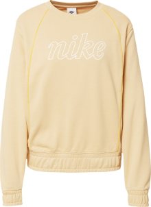 Mikina Nike Sportswear béžová / žlutá / bílá