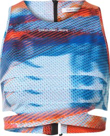 Top Calvin Klein Jeans královská modrá / světlemodrá / korálová / bílá
