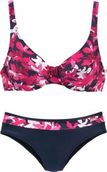 Bikiny PETITE FLEUR marine modrá / pink / bílá