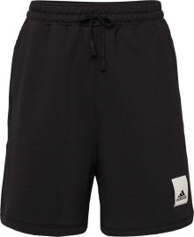 Sportovní kalhoty \'Lounge Fleece\' ADIDAS SPORTSWEAR černá / bílá