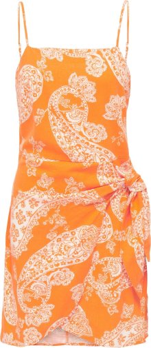 Letní šaty \'CARO\' Only oranžová / bílá