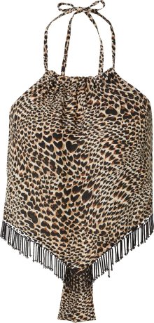 Top Nasty Gal světle hnědá / černá / bílá