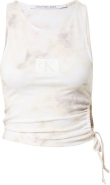Top Calvin Klein Jeans rákos / bílá