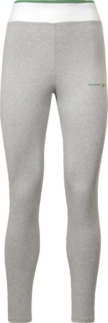 Sportovní kalhoty Reebok Sport šedý melír / kiwi / bílá