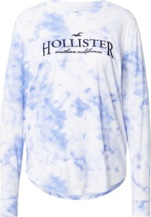 Tričko Hollister námořnická modř / světlemodrá / bílá