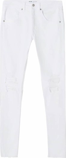 Džíny Bershka bílá džínovina