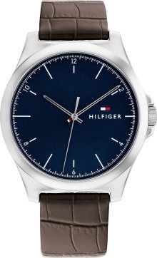 Analogové hodinky Tommy Hilfiger námořnická modř / hnědá / stříbrná