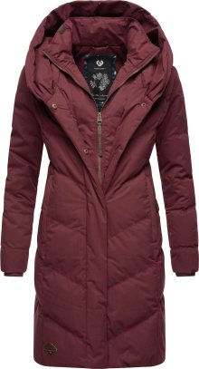Zimní kabát \'Natalka\' Ragwear vínově červená / černá / bílá