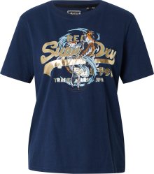 Tričko Superdry námořnická modř / světlemodrá / zlatá / oranžová