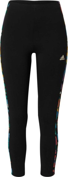 Sportovní kalhoty \'Essentials 3-Stripes High-Waisted \' ADIDAS SPORTSWEAR nefritová / svítivě oranžová / černá / bílá