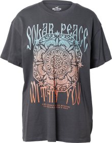 Tričko \'HOL\' Hollister tmavě šedá / mátová / oranžová