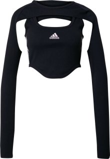 Sportovní top \'Dance 3-Stripes Ribbed Fitted With Detachable Sleeves\' ADIDAS SPORTSWEAR černá / bílá