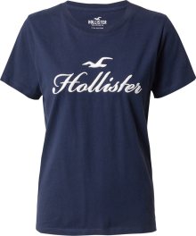 Tričko Hollister námořnická modř / bílá