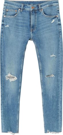 Džíny Bershka modrá džínovina