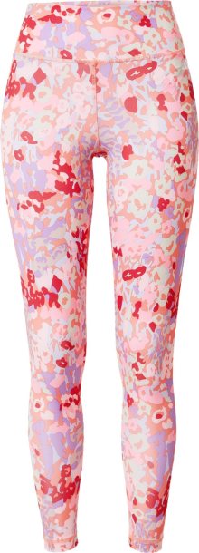 Sportovní kalhoty \'Train Essentials Printed High-Waisted\' adidas performance pastelová modrá / mátová / pink / červená