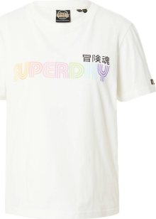 Tričko \'Vintage Retro Rainbow\' Superdry režná / fialová / oranžová / pink