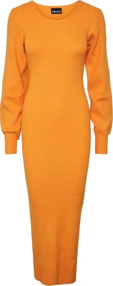 Úpletové šaty \'DICTE\' Pieces oranžová