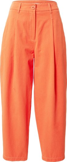 Kalhoty se sklady v pase moss copenhagen oranžová