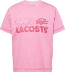 Tričko Lacoste světle růžová / tmavě růžová