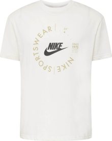 Tričko Nike Sportswear béžová / černá / bílá