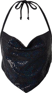 Top Nasty Gal modrá / červenofialová / černá / stříbrná
