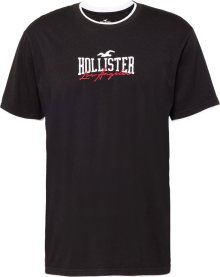 Tričko Hollister červená / černá / offwhite