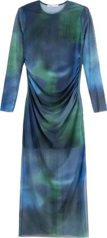 Šaty Bershka modrá / námořnická modř / zelená