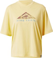 Funkční tričko Nike tyrkysová / hnědá / zlatá