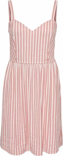 Letní šaty Only světle růžová / bílá