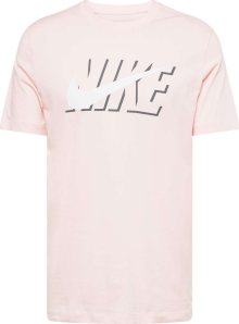 Tričko Nike Sportswear antracitová / růžová / bílá