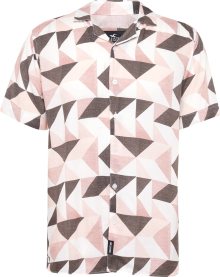 Košile Hollister hnědá / pink / pudrová / bílá