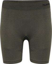 Sportovní kalhoty Hummel khaki / černá