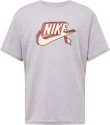Tričko \'FUTURA\' Nike Sportswear béžová / hnědá / šedý melír / melounová