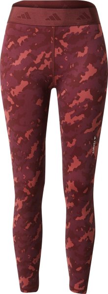 Sportovní kalhoty \'Techfit Camo\' adidas performance burgundská červeň / vínově červená / pastelově červená