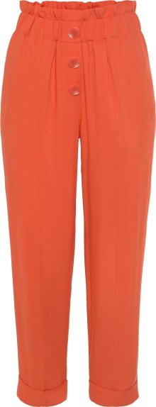 Kalhoty se sklady v pase Lascana oranžová