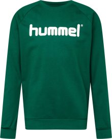 Sportovní mikina Hummel tmavě zelená / bílá