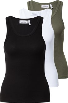 Top Weekday olivová / černá / bílá