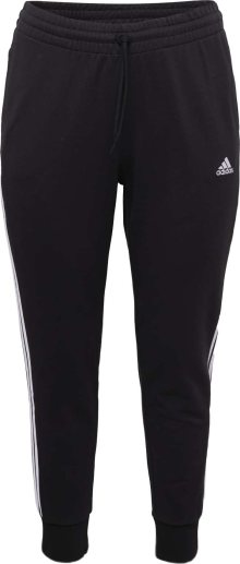 Sportovní kalhoty \'Essentials 3-Stripes French Terry Cuffed \' ADIDAS SPORTSWEAR černá / bílá