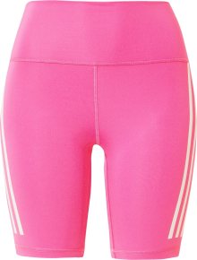 Sportovní kalhoty \'Optime Train Icons 3-Stripes Bike\' ADIDAS SPORTSWEAR pink / bílá