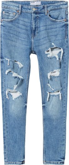 Džíny Bershka modrá džínovina