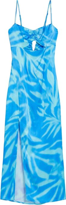 Letní šaty Bershka modrá / tyrkysová