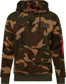 Svetr alpha industries čokoládová / tmavě hnědá / khaki / oranžová
