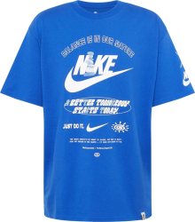 Tričko Nike Sportswear královská modrá / šedá / bílá