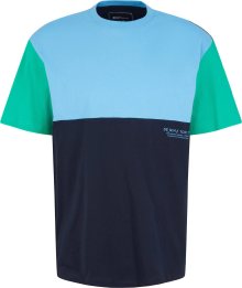 Tričko Tom Tailor Denim námořnická modř / azurová / nefritová
