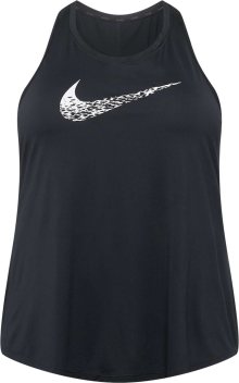 Sportovní top \'SWOOSH\' Nike Sportswear černá / bílá