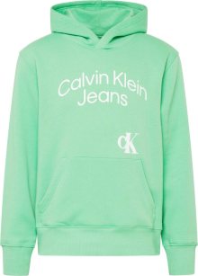 Mikina Calvin Klein Jeans mátová / bílá