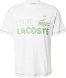 Tričko Lacoste světle zelená / bílá